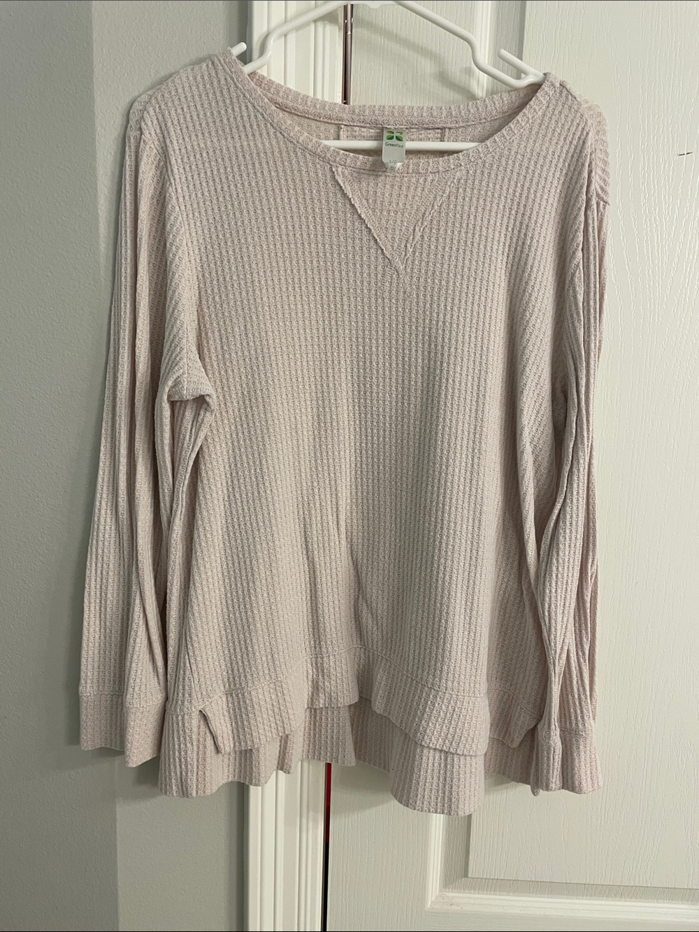 Green Tea Light Pink Thermal Long Sleeve Top